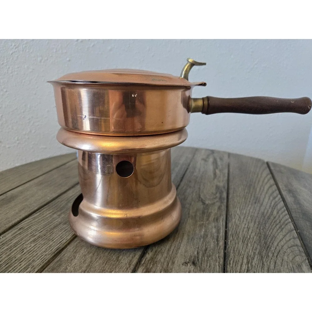 Vintage Copper Teleflora Portugal 1984 Les Bonbons Pot & Le Feu Warmer French
